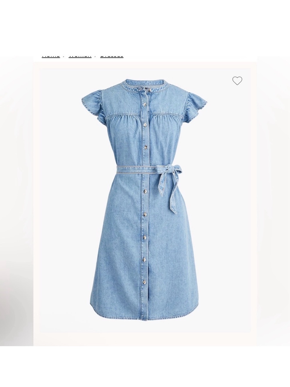 J. Crew Light Blue Denim Button-Front Tie-Waist Dress